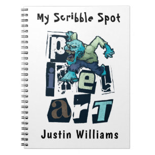 Pixelkunst und Monster Notizblock