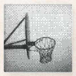 Pixelkunstbasketballfeld Glasuntersetzer