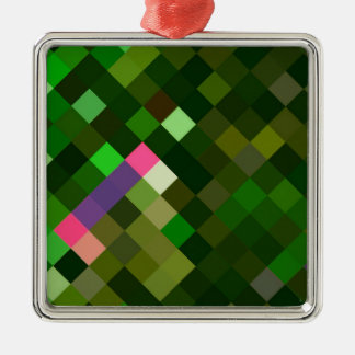 Pixelmuster - Grün Ornament Aus Metall