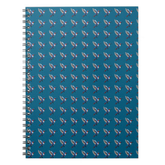 Pixels Blue Hummingbird Notizblock