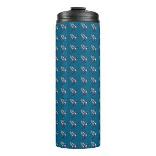 Pixels Blue Hummingbird Thermosbecher