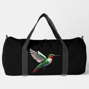 Pixels Green Hummingbird Duffle Bag