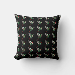 Pixels Green Hummingbird Kissen