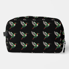 Pixels Green Hummingbird Waschbeutel