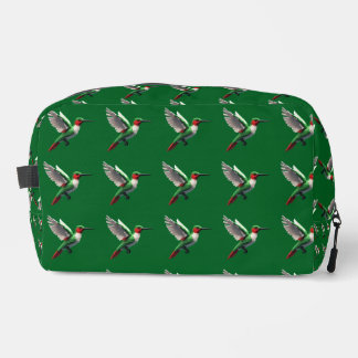 Pixels Green Hummingbird Waschbeutel
