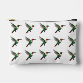 Pixels Green Hummingbird Zubehörtasche