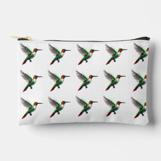 Pixels Green Hummingbird Zubehörtasche