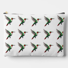 Pixels Green Hummingbirds Zubehörtasche
