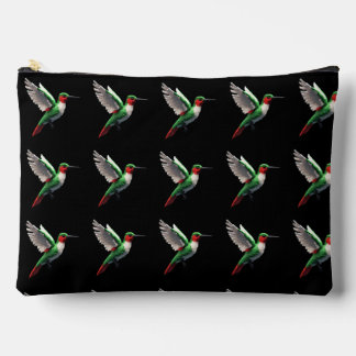 Pixels Green Hummingbirds Zubehörtasche