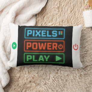 Pixels Power Play Gamer-Kissen – Retro-Pixel-Art F Lendenkissen