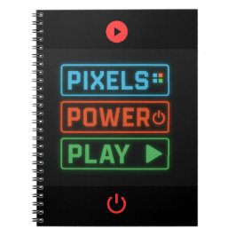 Pixels Power Play Gamer Notebook – Level Up! Notizblock