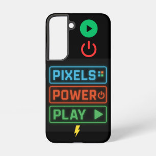 Pixels Power Play Retro-Gamer-Wrapping-Handyhülle Samsung Galaxy Hülle