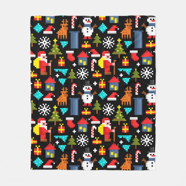 PixelweiWeihnachtsWeihnachtsWeihnachtsWeihnachtsWe Fleecedecke (Vorderseite)