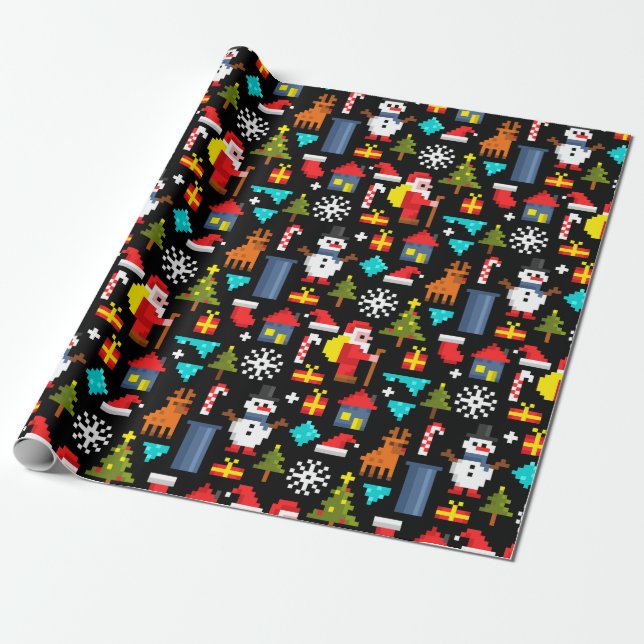 PixelweiWeihnachtsWeihnachtsWeihnachtsWeihnachtsWe Geschenkpapier (Ungerollt)