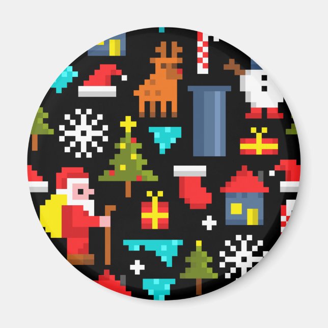 PixelweiWeihnachtsWeihnachtsWeihnachtsWeihnachtsWe Magnet (Vorne)