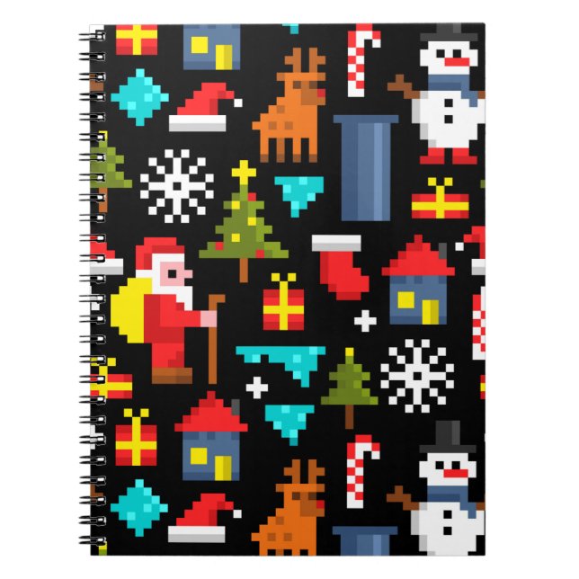 PixelweiWeihnachtsWeihnachtsWeihnachtsWeihnachtsWe Notizblock (Vorderseite)