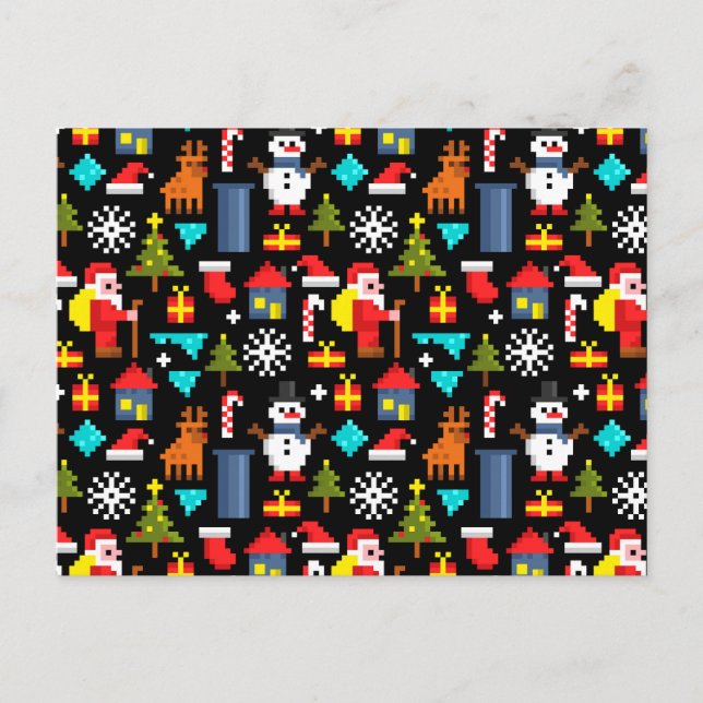 PixelweiWeihnachtsWeihnachtsWeihnachtsWeihnachtsWe Postkarte (Vorderseite)