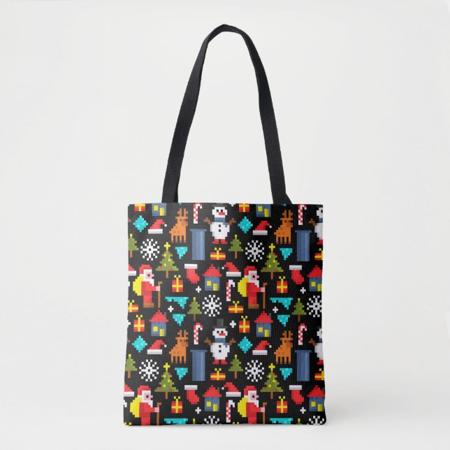 PixelweiWeihnachtsWeihnachtsWeihnachtsWeihnachtsWe Tasche (Vorderseite)