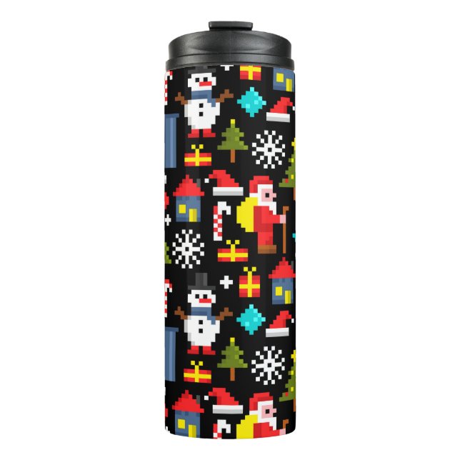 PixelweiWeihnachtsWeihnachtsWeihnachtsWeihnachtsWe Thermosbecher (Vorderseite)