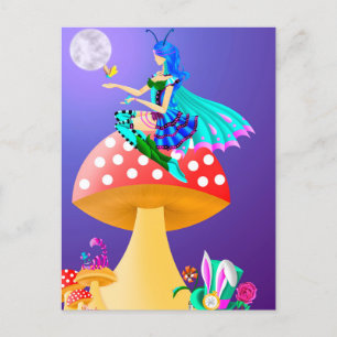 Pixie auf der Mushroom-Postkarte Postkarte