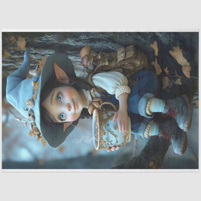 Pixie Blue Hat Tissue Paper Seidenpapier (Vorderseite)