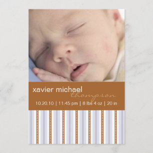 Pixie Blue Stripe Baby Boy Foto Ankündigung