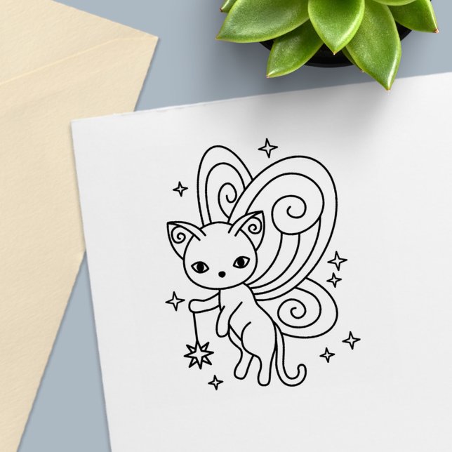 Pixie Cat Fairy Wings Kitty Permastempel (Von Creator hochgeladen)
