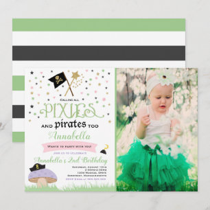 Pixie Et Pirate Invitation D'Anniversaire Pirate F