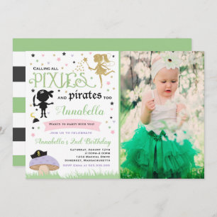 Pixie Et Pirate Invitation D'Anniversaire Pirate F