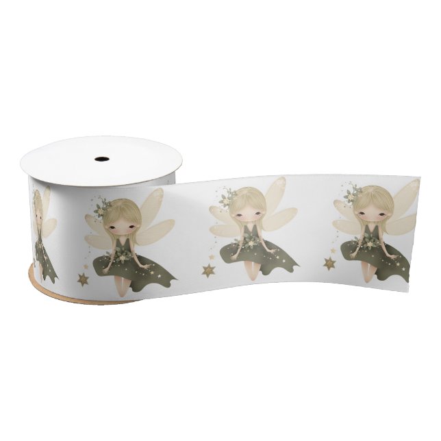 Pixie Fairy Girl mit Sternen Satinband (Spule)