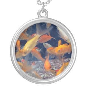 Pixie Globes - Goldfish schwimmen Versilberte Kette