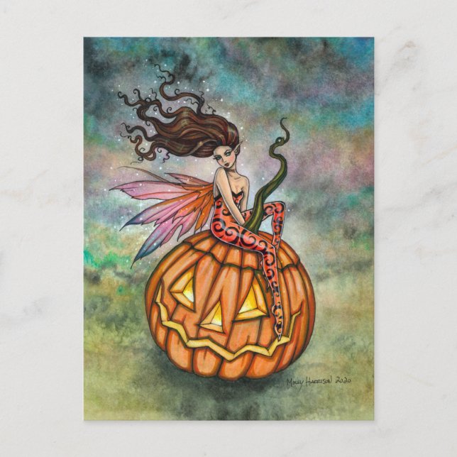 Pixie of Halloween Fairy Art von Molly Harrison Postkarte (Vorderseite)