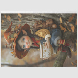 Pixie Orange Hat Links FacingTissue Paper Seidenpapier