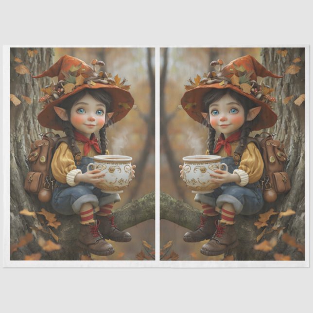 Pixie Orange Hat Mirror Tissue Paper Seidenpapier (Vorderseite)