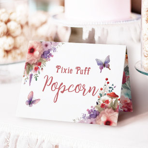 Pixie Puff Popcorn Buffet Carte Étiquette d'annive