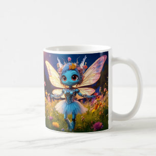 Pixie Robot Ballerina Tanzen in den Wildblumen Kaffeetasse