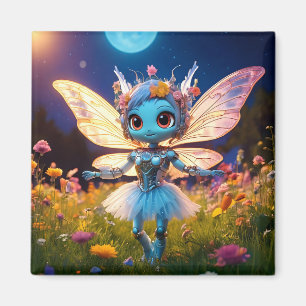Pixie-Roboter-Ballerina tanzt in den Wildblumen Magnet