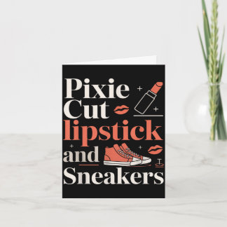 Pixie-Schnitt Lippenstift und Sneaker Kurzhaarfris Karte