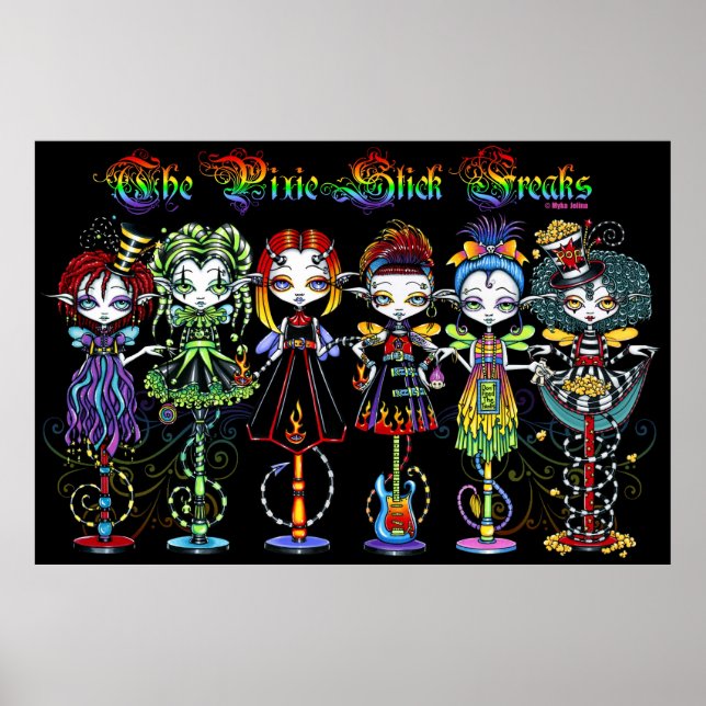 Pixie Stick Freaks Rainbow Sideshow Circus Fairies Poster (Vorne)