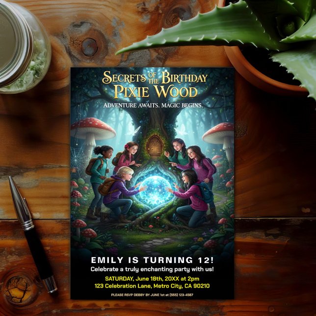 Pixie Wood Magical Birthday Party Einladung (Von Creator hochgeladen)