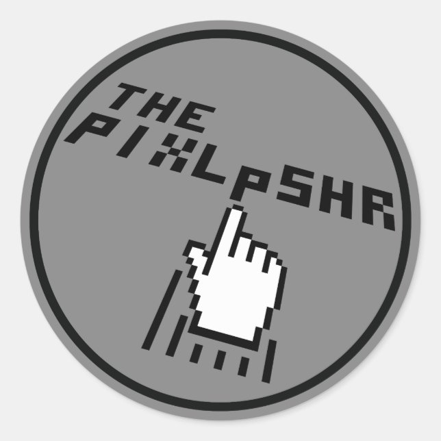 PixlPshr-Logo Runder Aufkleber (Vorderseite)