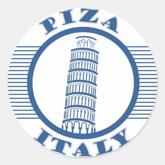 PIZA ITALY BUE RUNDER AUFKLEBER (Vorderseite)