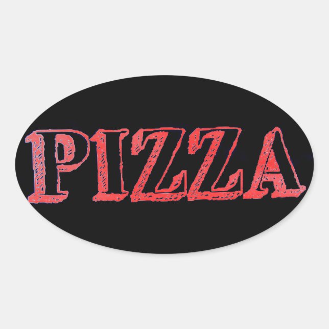 Pizz ovaler Aufkleber (Vorderseite)