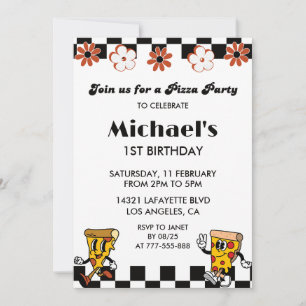 Pizza 1er anniversaire Invitations  Funny Pizza Pa