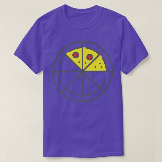 Pizza 3 Slices Cheese Pepperoni Funny Geometric T-Shirt (Design vorne)