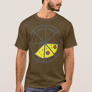 Pizza 3 Slices Cheese Pepperoni Funny Geometric T-Shirt