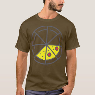 Pizza 3 Slices Cheese Pepperoni Funny Geometric T-Shirt