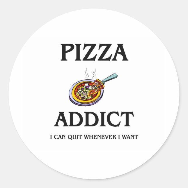 Pizza Addict Runder Aufkleber (Vorderseite)