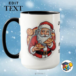 Pizza amusant Christmas Mug éditable