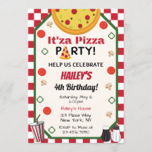 Pizza Anniversaire Fête Invitation